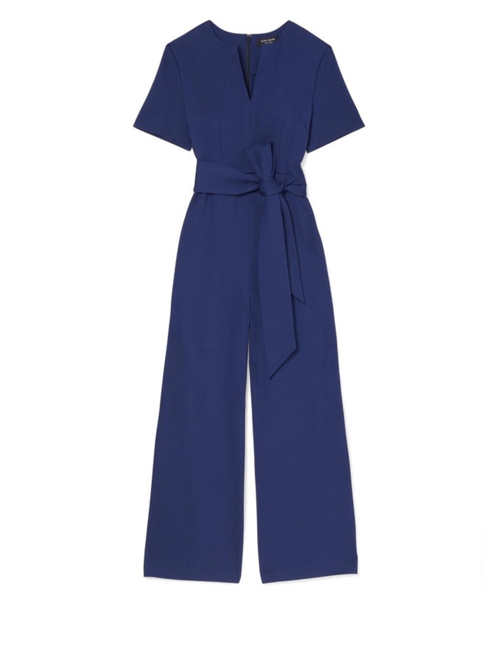 kate spade Royal Blue Short-Sleeve Belted Wide-Leg Jumpsuit - Picture 2 of 11